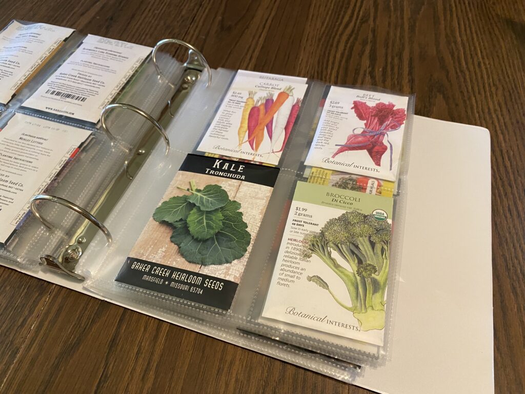 Notebook with seeds.